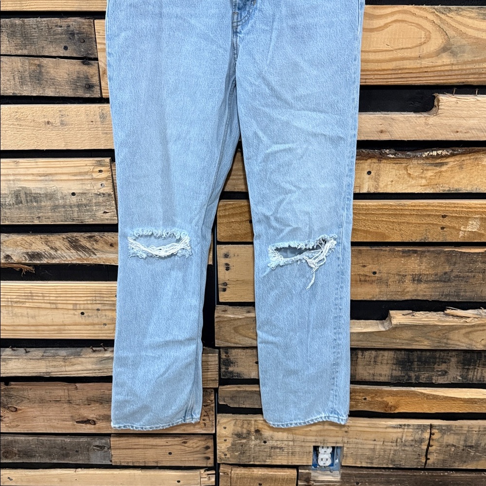 Reformation Cynthia High Rise Straight Leg Jeans In Tahoe Destroyed Wash Size 29 - Picture 3 of 9